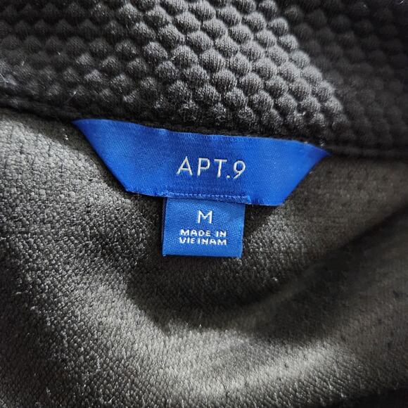 Apt. 9 Open-Front Oversized Long Jacket Notch Collar Black Women's Size Medium - Picture 10 of 12